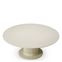 Additional view of Outdoor Coffee Table Volterra Round Sand Finish Cream Ceramic in cream and sand beige.