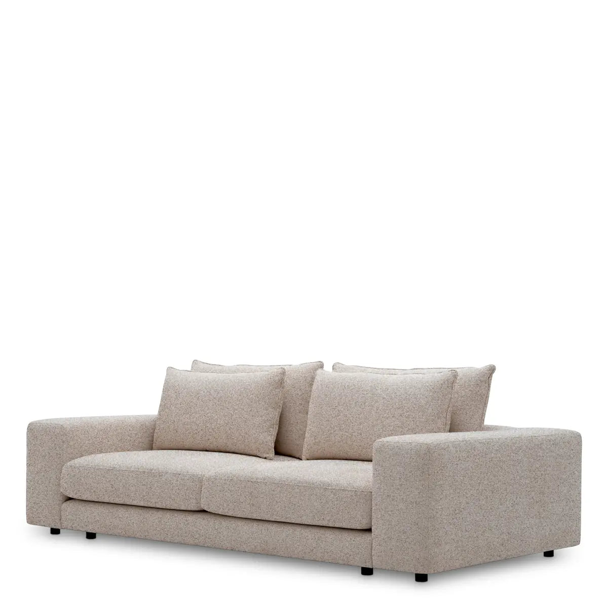 Sofa Lounge Club L Nuoro Greige, shown in greige and beige with bouclé fabric and upholstery fabric.