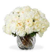 Bouquet Of Peonies White Tones Real Touch 48 Pcs/2 Varieties in ivory and cream.