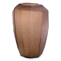 Vase Larisa Brown Glass, shown in amber-brown and bronze with hand-blown glass.