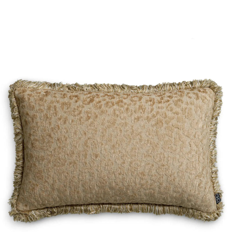 Cushion Serlina Rectangular Auden Beige, shown in beige and champagne with chenille and velvet.