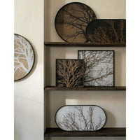 Alternate view of Tree Wooden Tray, featuring matte stain, wood, and raised perimeter rim.