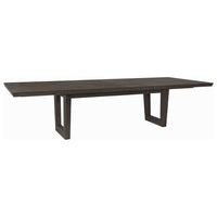 Alternate view of Brio Rectangular Dining Table in dark gray-brown and charcoal.