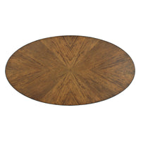 Alternate view of Stafford Oval Cocktail Table in warm medium brown and golden amber brown.