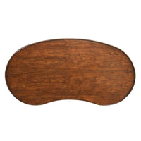 Alternate view of Marseille Kidney Desk in warm medium brown and cherry wood brown.