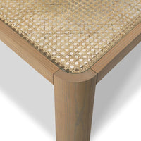 Alternate view of Mirada Square Cocktail in blonde wood and natural beige.