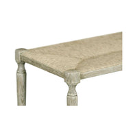 Additional view of Bodiam Grey Oak Bench in light grey and natural beige, featuring matte finish and backless open seating.