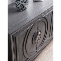 Additional view of Appellation Long Media Console in charcoal gray and slate gray.