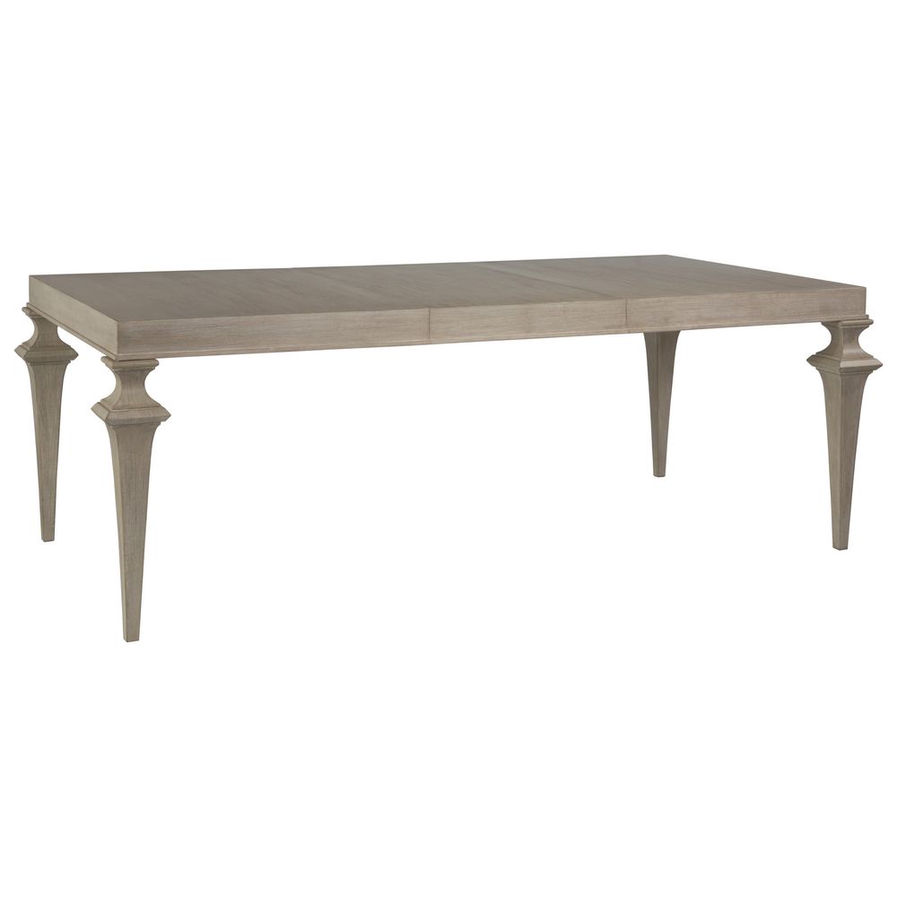 Alternate view of Brussels Rectangular Dining Table in greige and light taupe.