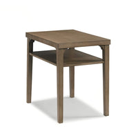 Alternate view of Corbel Side Table, featuring matte stained finish, wood, and integrated lower shelf storage.