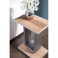 Alternate view of Verite Rectangular Spot Table in light oak and gray.