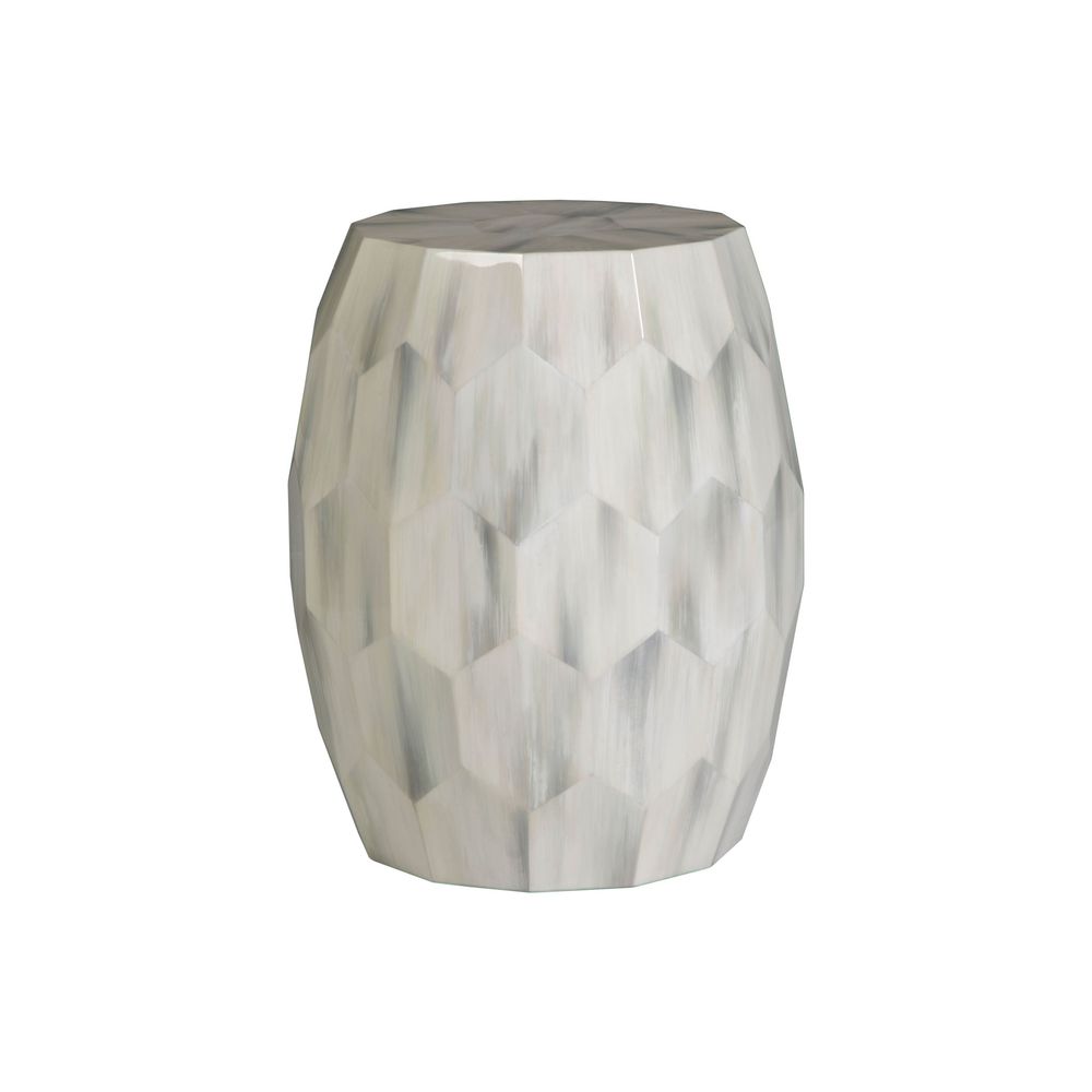 Side Tables Bello Faceted Drum Table - Creamy White