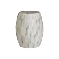 Side Tables Bello Faceted Drum Table - Creamy White