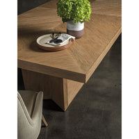 Additional view of Liason Rectangular Dining Table in medium brown and warm oak brown.