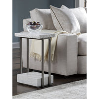 Alternate view of Kenzo Rectangular Spot Table in white and gray.