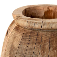 Additional view of Edris Vessel in medium brown and warm taupe, featuring natural matte finish and open-top hollow vessel.