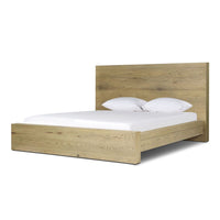 Alternate view of Torrington Bed, featuring oak wood, wood veneer or solid wood panels, and a platform base.