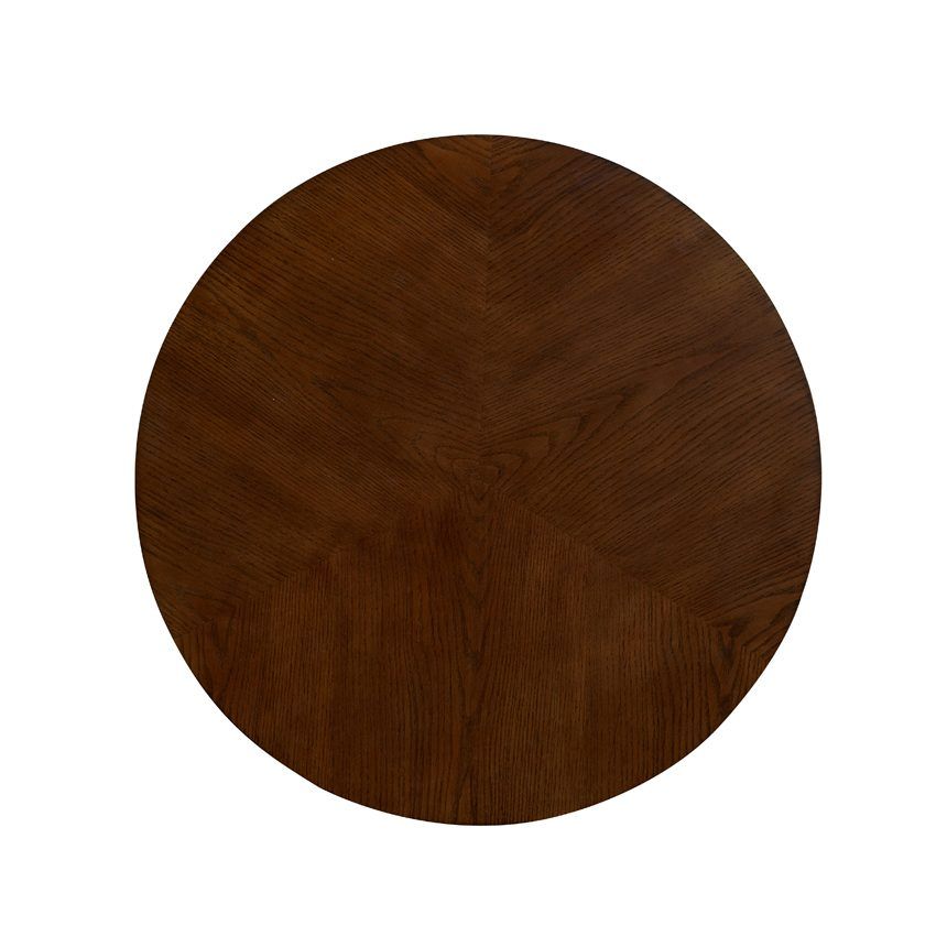 Alternate view of Manhattan End Table, featuring smooth stained finish, wood, oak, and integrated lower circular shelf.