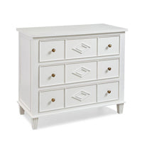 Alternate view of Naples Diamond Chest in white and brass.