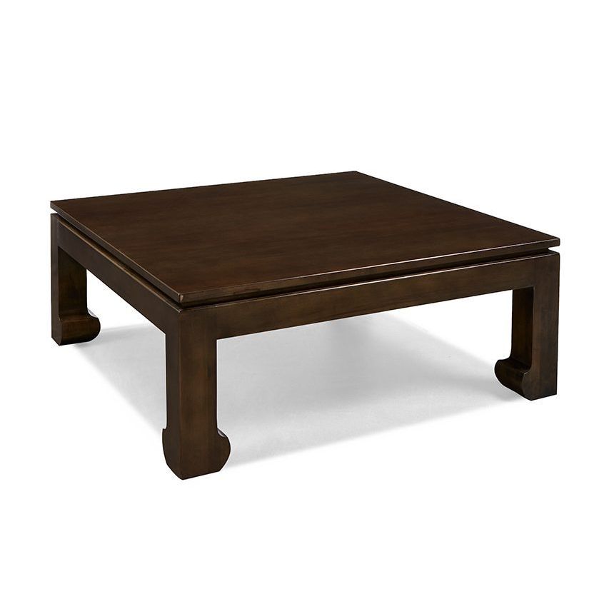 Alternate view of Ming Cocktail Table, featuring smooth stained finish, wood, and a flat expansive top surface.