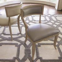 Additional view of Klismos Chair in light oak / weathered wood and taupe gray, featuring a armless open frame.