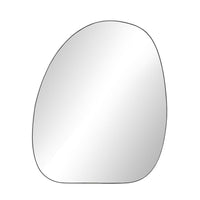 Contour Mirror, shown in silver and gunmetal gray with glass, iron, and wall-mountable or lean-to floor mirror.