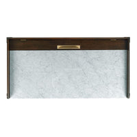 Alternate view of Marmo Writing Table, featuring brass sabots finish, hardwood, marble, and a inset marble writing surface.