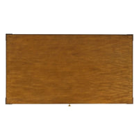 Alternate view of Cambria Writing Table in warm medium brown and golden amber.