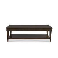 Bexley Rectangle Cocktail Table, shown in dark brown with wood and a rectangular top surface.