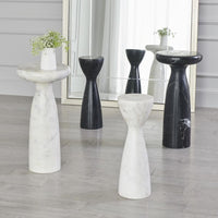 Alternate view of Marble Tower Table, featuring polished finish, marble, and a solid pedestal base.