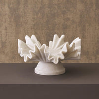Alternate view of Yves Bowl, featuring matte finish, stone, marble, and a raised pedestal base.