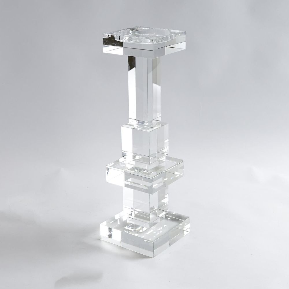 Additional view of Brilliant Pillar Candle Holder in clear and colorless.