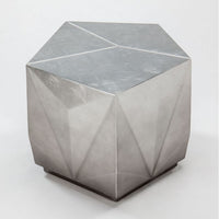 Additional view of End Table 2729-ET in silver and metallic gray, featuring brushed finish and a flat tabletop surface.