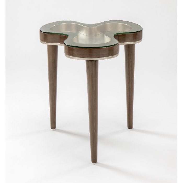Alternate view of End Table 2733-ET, featuring wood, glass, and a inset glass top surface.