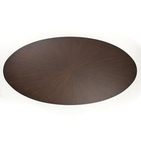 Additional view of Flute Table 96 Walnut Top w/26 Gold Leaf Base, featuring walnut wood, metal, and dual pedestal bases.