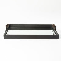 Alternate view of Harrington Tray-Graphite Leather in graphite gray and dark charcoal.