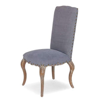 Additional view of Thorne Side Chair (2 Pc Minimum) in gray-blue and weathered light wood.