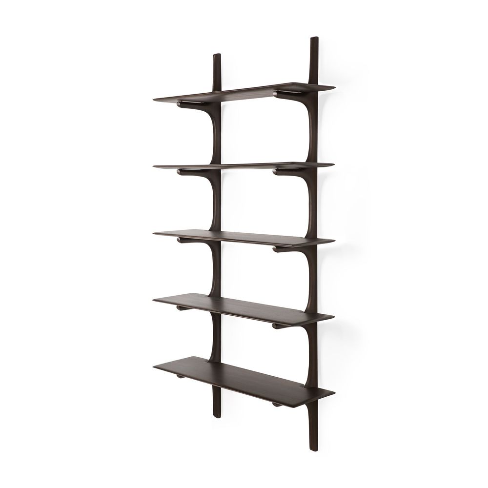 Additional view of Pi Wall Shelf in dark brown and espresso.