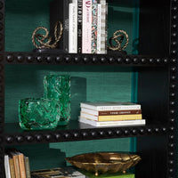 Alternate view of Bowl Avoir Turquoise Green Glass, featuring glossy finish, hand-blown glass, and open-top vessel.