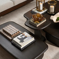 Alternate view of Box Marwood S Brown Black White, featuring polished finish, wood, inlay, and removable lid.