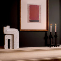 Alternate view of Print Abstract Art By Clément Garnier Set Of 2 in deep red and warm ochre.