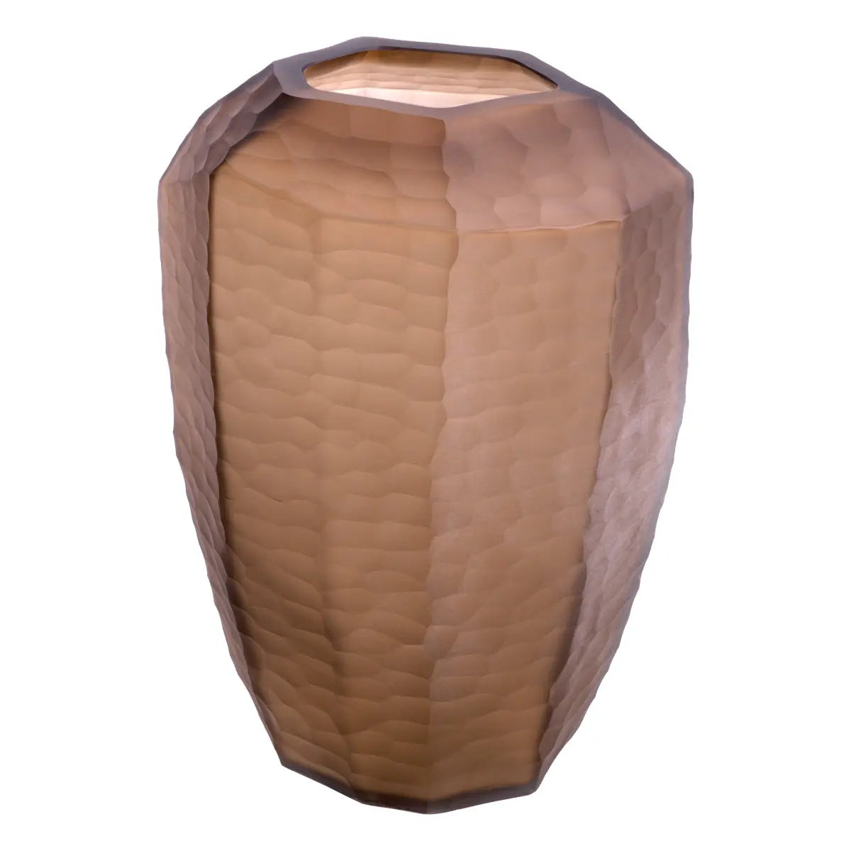 Alternate view of Vase Larisa Brown Glass in amber-brown and bronze.