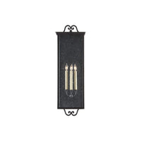 Additional view of Giatti Large Outdoor Wall Sconce in black and clear.