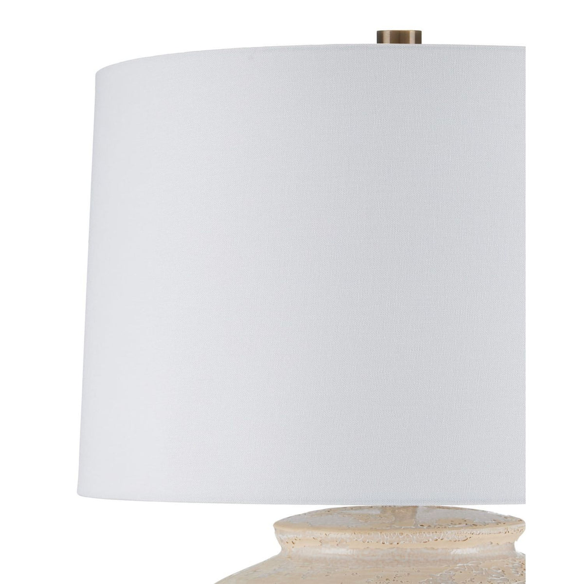 Additional view of Mimi Ivory Table Lamp in ivory and beige, featuring crackled glaze finish and a table lamp base.