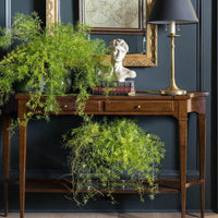 Alternate view of Marseille Console Table in medium brown and warm amber-brown.