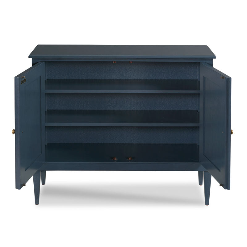 Additional view of Cerise 2 Door Cabinet, featuring painted bordeaux finish, wood, hardwood, and two hinged cabinet doors.