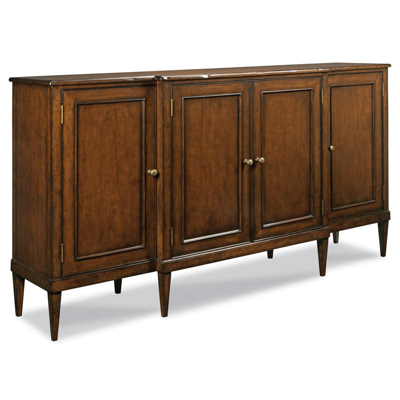Cerise Sideboard, shown in warm medium brown and cherry brown with hardwood solids and cherry veneer.