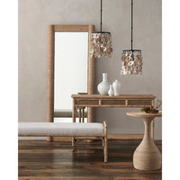 Additional view of Vilmar Rope Floor Mirror in natural tan and beige, featuring full-length floor mirror.