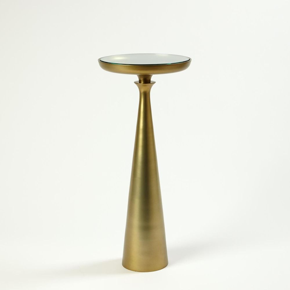 Minaret Accent Table-Global Views-GVSA-7.90766-Side TablesLarge-Satin Brass-4-France and Son