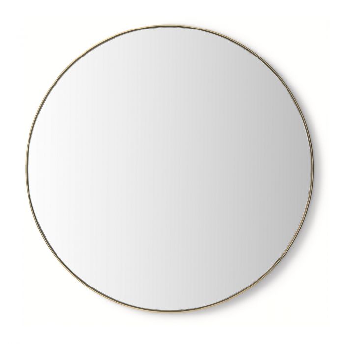 Additional view of Aalina Mirror, featuring reflective finish, glass, metal, and wall-mountable round mirror.